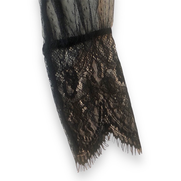 Anthro A’Reve Goth Whimsigoth Black Lace Sheer Shirt Blouse - Picture 2 of 5